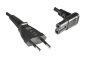 Preview: Euro-stik type C til C7 90° bund, 0,75mm², VDE, sort, længde 2,00m